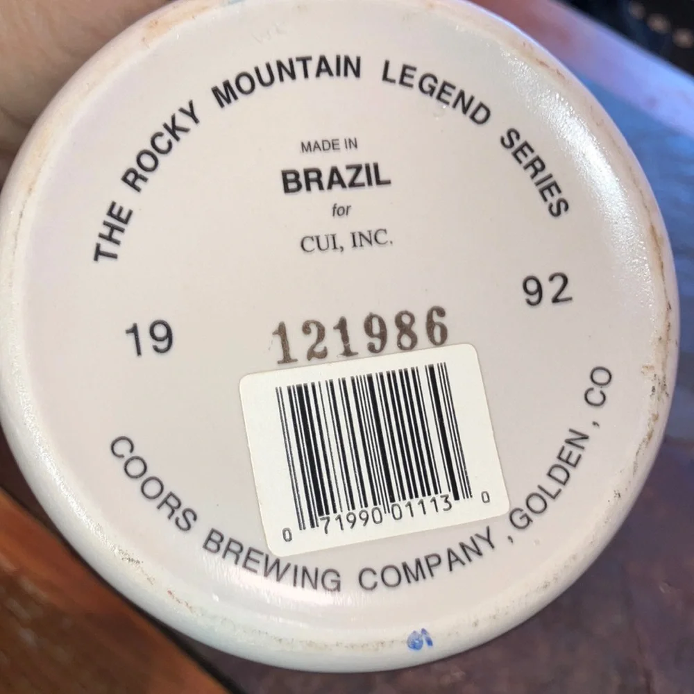 1992 Coors Beer Stein‎ Rocky Mountain Legend Series Beautiful Textured Scenery